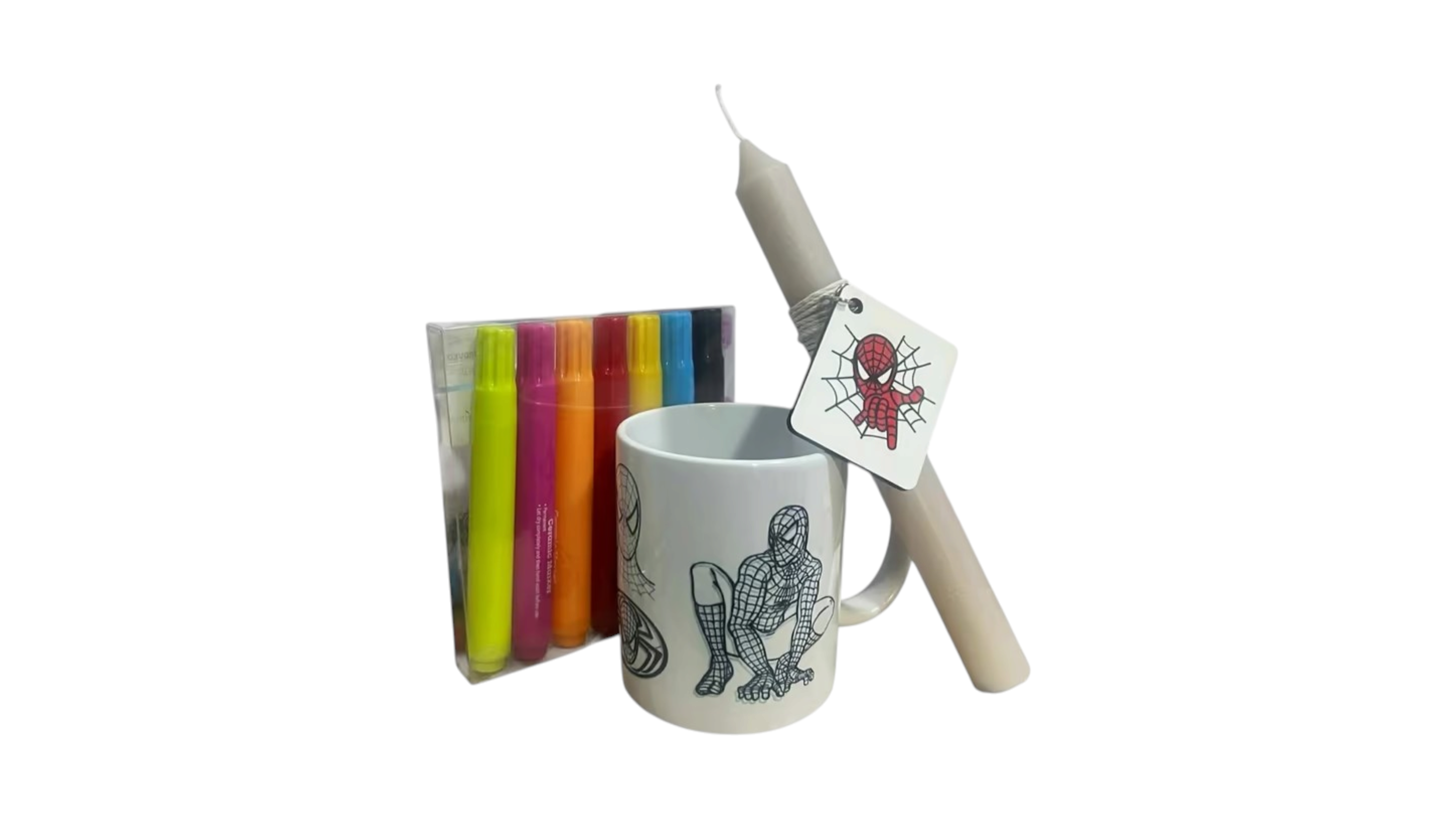 SPIDERMAN  Easter Candle with coloring Mug